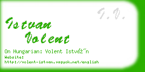 istvan volent business card